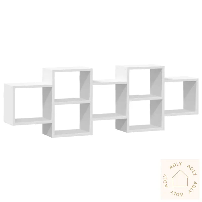 Vegghylle Hvit 129X18X42 Cm Konstruert Tre