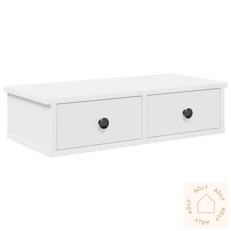 Vegghylle Med Skuffer Hvit 60X25X15 Cm Konstruert Tre