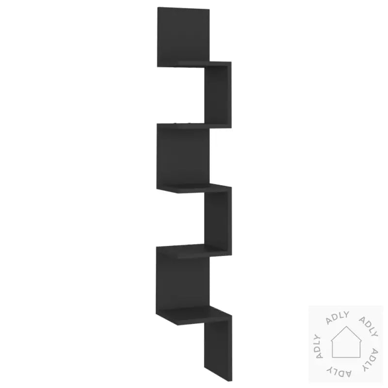 Veggmontert Hjørnehylle Svart 20X20X127,5 Cm Konstruert Tre