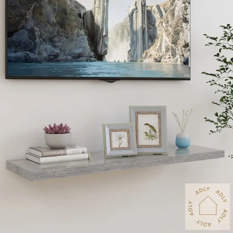 Flytende Vegghylle Betonggrå 90X23,5X3,8 Cm Mdf