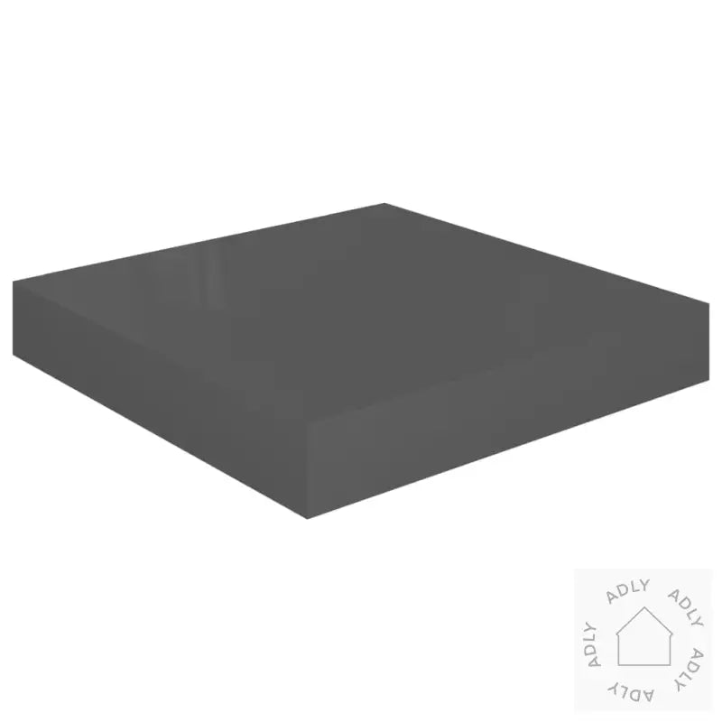 Flytende Vegghylle Høyglans Grå 23X23,5X3,8 Cm Mdf