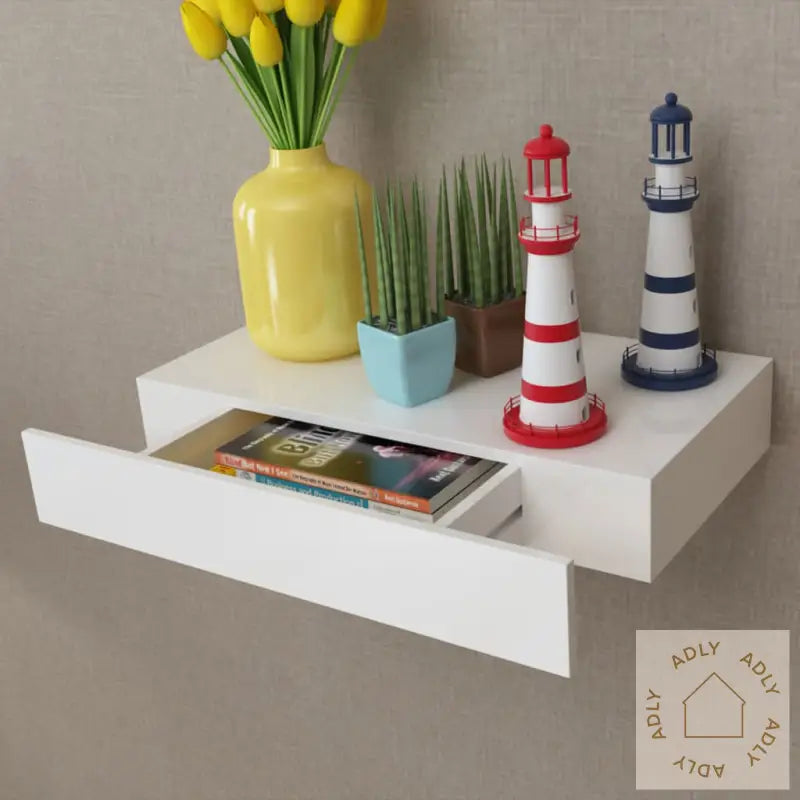 Flytende Vegghyller 2 Stk Mdf Bok/Dvd-Oppbevaring Hvit