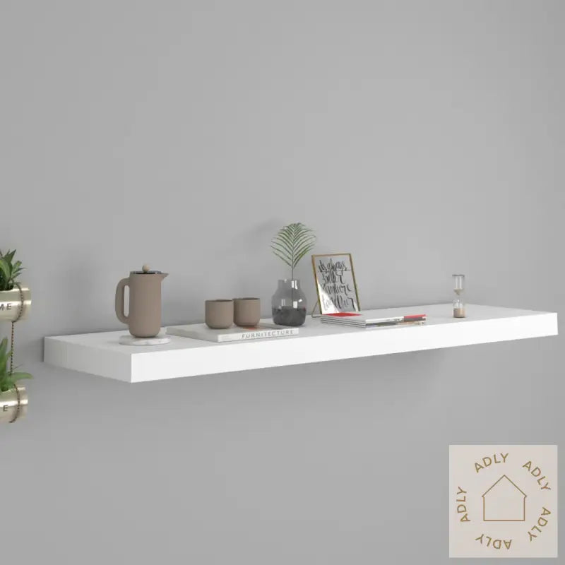 Flytende Vegghylle Hvit 90X23,5X3,8 Cm Mdf