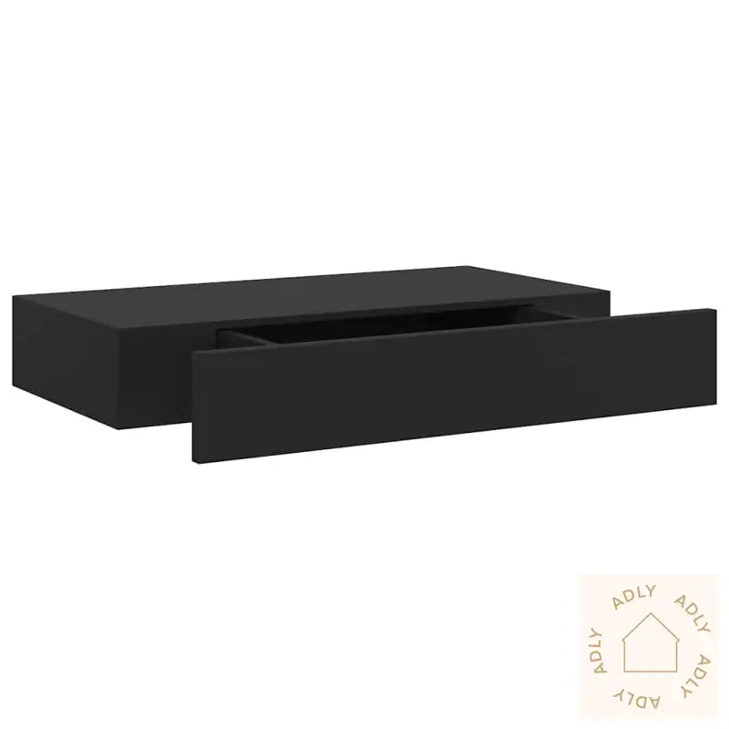 Vegghylle Med Skuff Svart 48X25X8 Cm