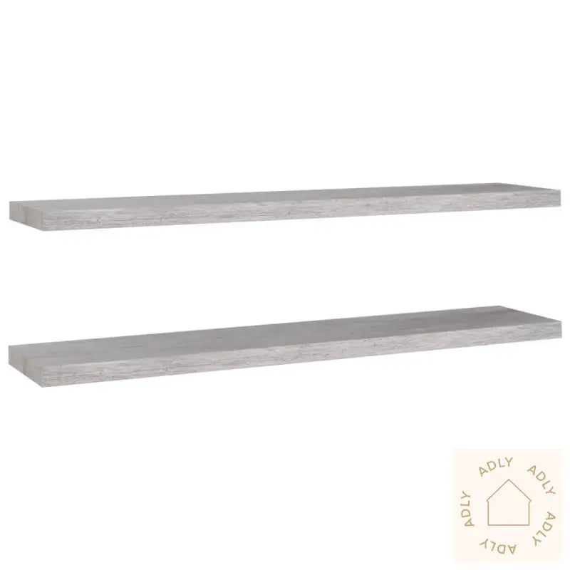 Flytende Vegghyller 2 Stk Betonggrå 120X23,5X3,8 Cm Mdf