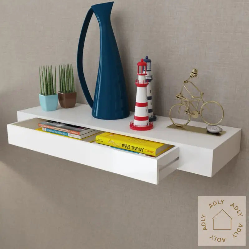 Flytende Vegghyller 2 Stk Mdf Bok/Dvd-Oppbevaring Hvit