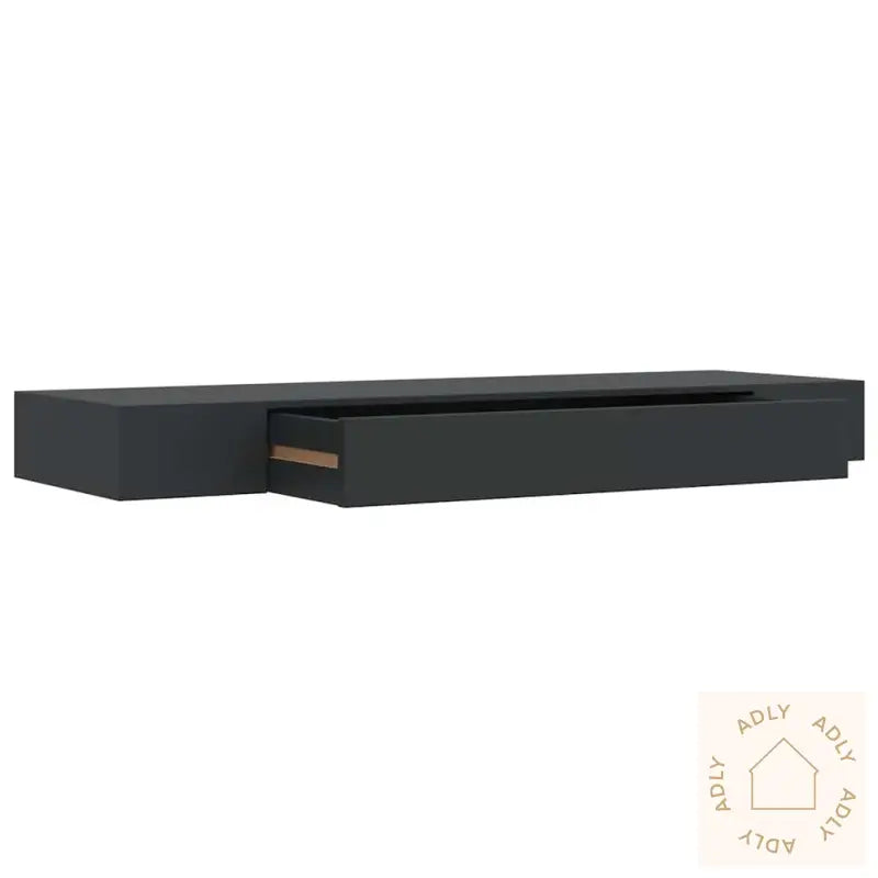 Vegghylle Med Skuff Svart 80X25X8 Cm