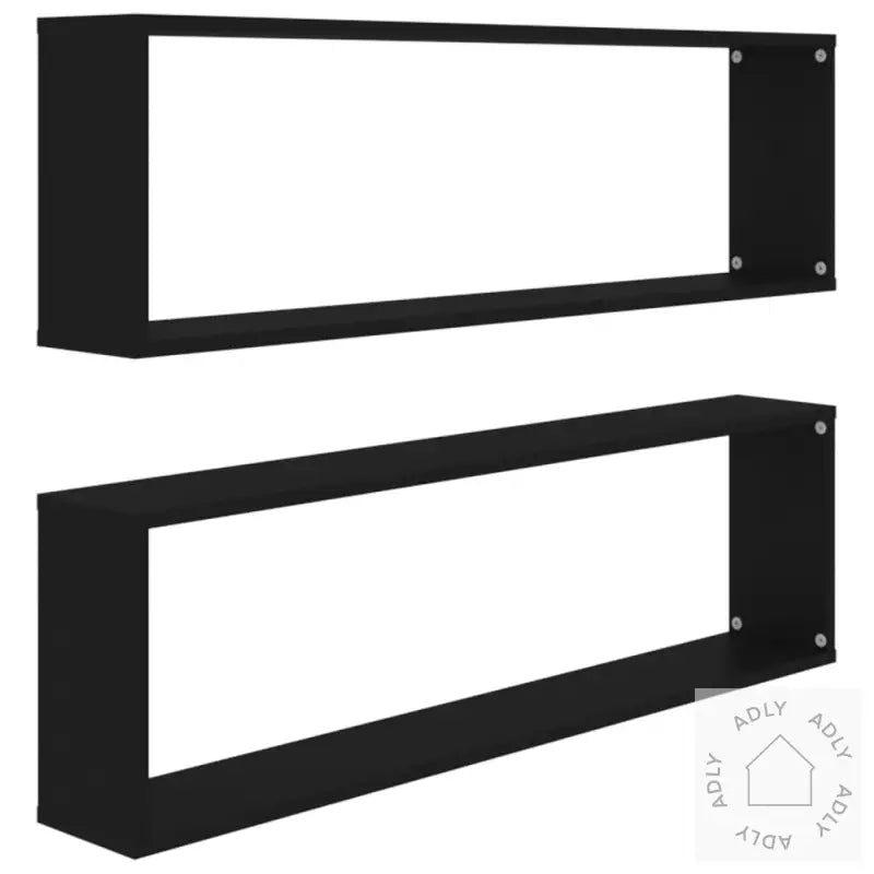 Vegghyller Kubeformet 2 Stk Svart 100X15X30 Cm Konstruert Tre