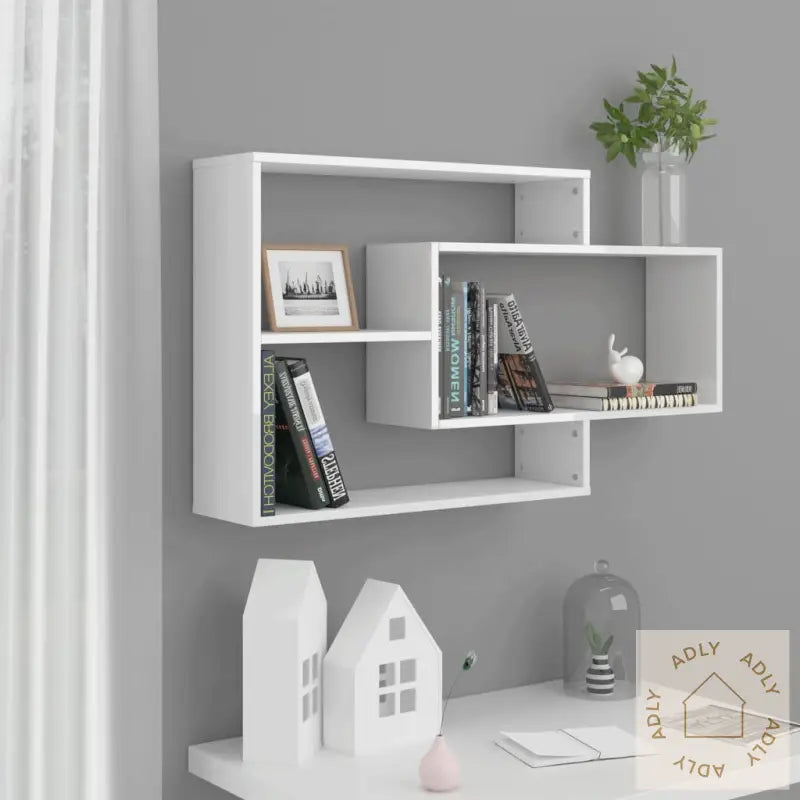 Vegghyller Høyglans Hvit 104X20X58,5 Cm Konstruert Tre