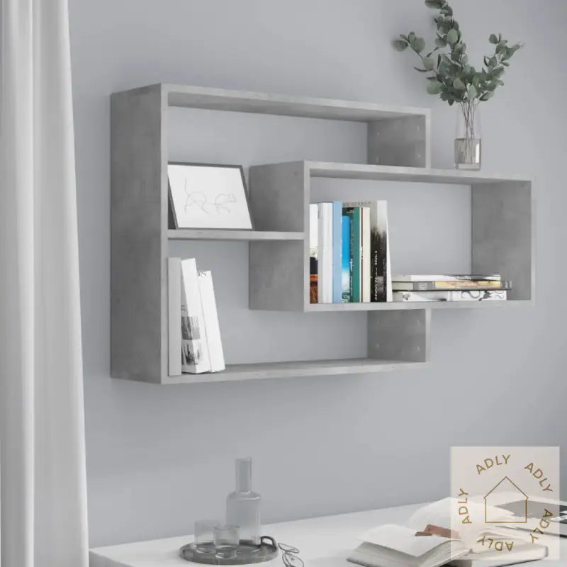Vegghyller Betonggrå 104X20X58,5 Cm Konstruert Tre