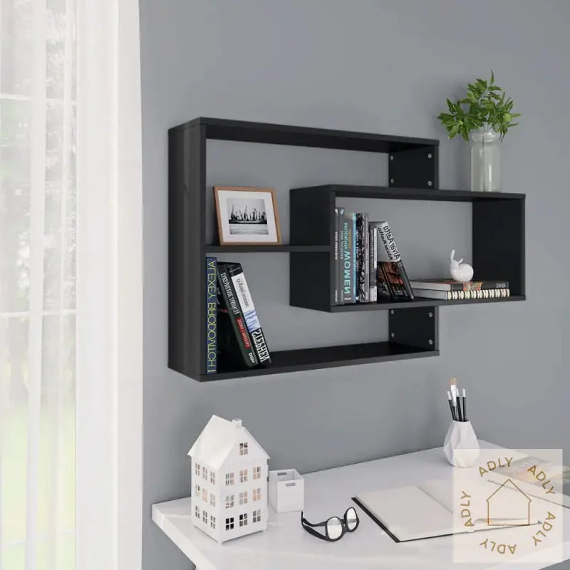 Vegghyller Svart 104X20X58,5 Cm Konstruert Tre