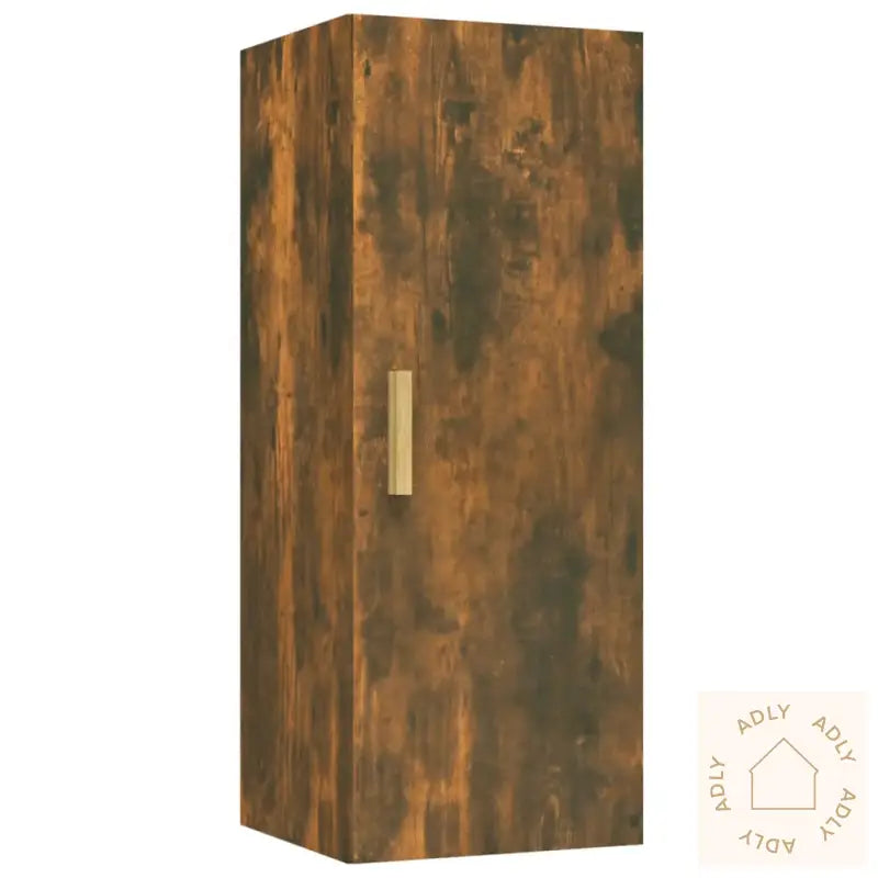 Veggskap Røkt Eik 34,5X34X90 Cm Konstruert Tre