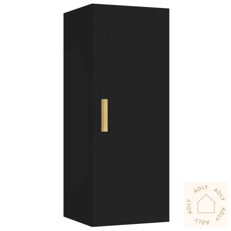 Veggskap Svart 34,5X34X90 Cm Konstruert Tre