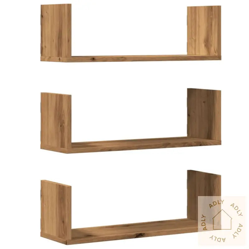Vegghyller 3 Stk Artisan Eik 58X18X18 Cm Konstruert Tre