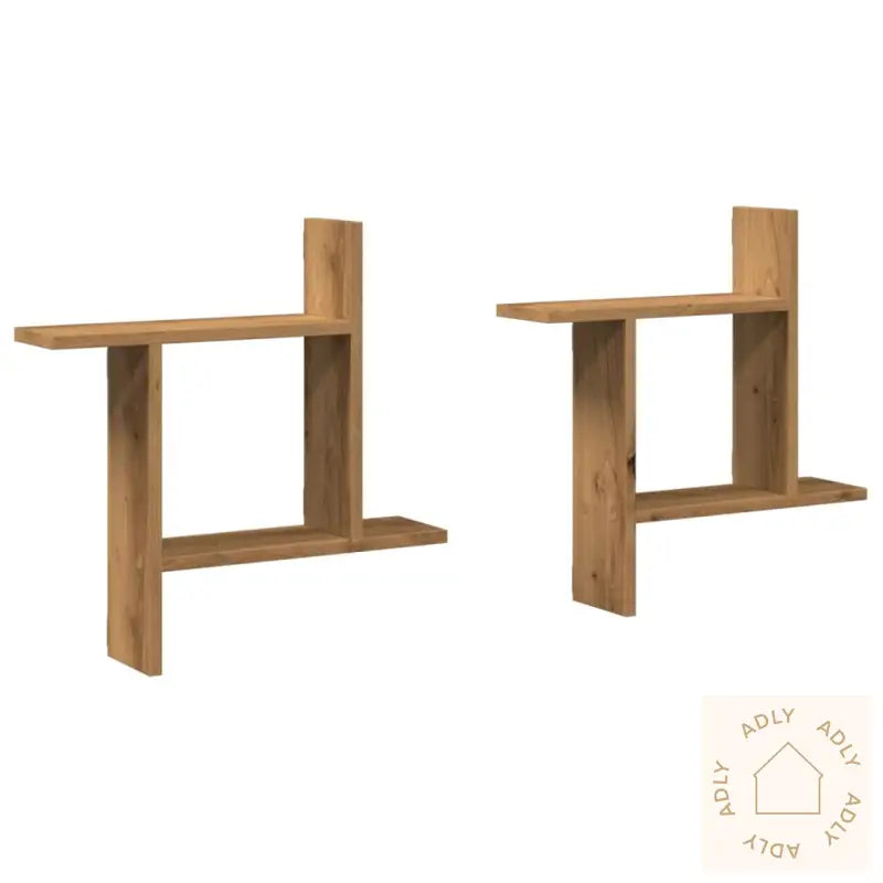 Vegghyller 2 Stk Artisan Eik 50X12X50 Cm Konstruert Tre