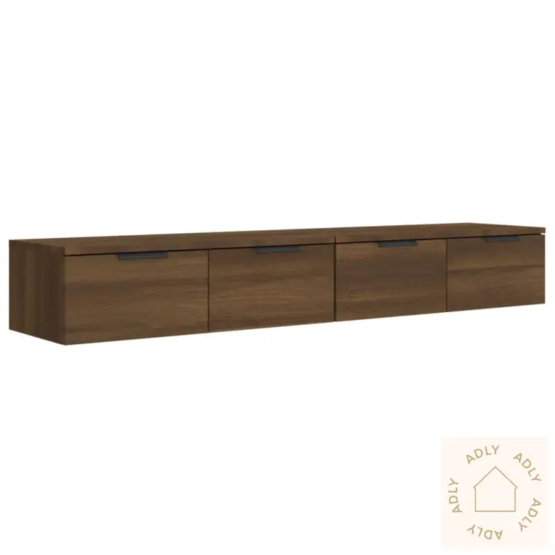 Veggskap 2 Stk Brun Eik 68X30X20 Cm Konstruert Tre