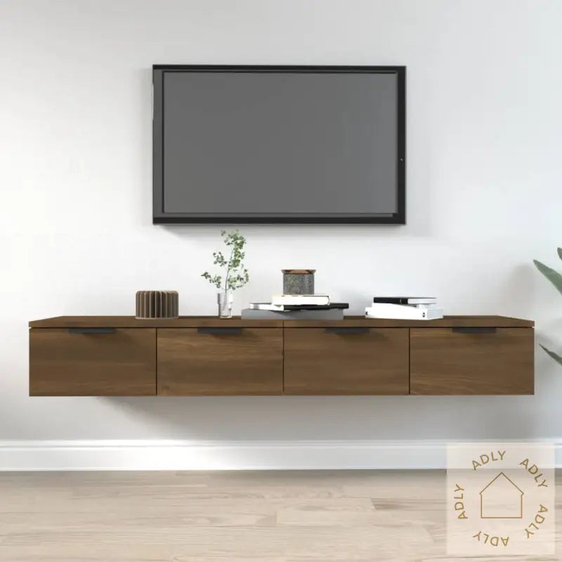 Veggskap 2 Stk Brun Eik 68X30X20 Cm Konstruert Tre