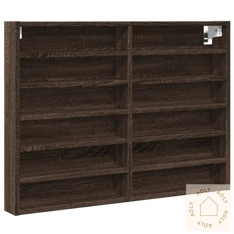 Hyller Brun Eik 80X8,5X58 Cm Konstruert Tre