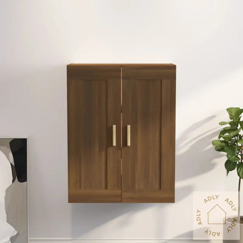 Veggskap Brun Eik 69,5X32,5X90 Cm Konstruert Tre