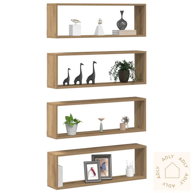 Vegghyller 4 Stk Artisan Eik 80X15X26 Cm Laget Av Tre