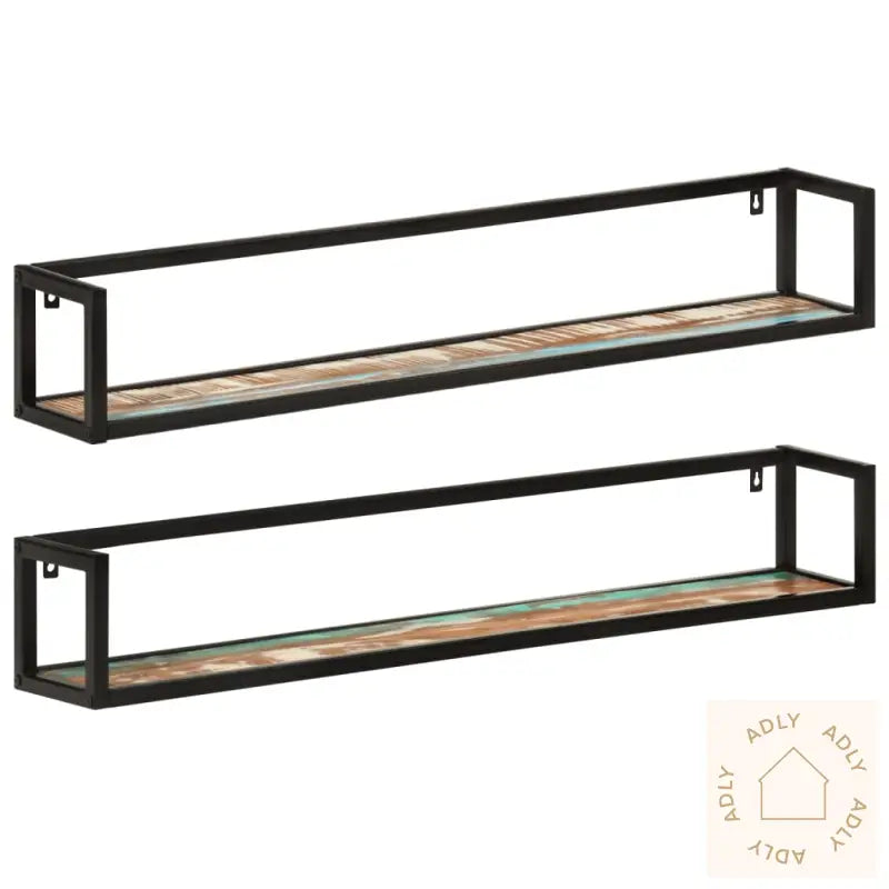 Vegghyller 2 Stk 110X17X17 Cm Gjenvunnet Heltre Og Jern