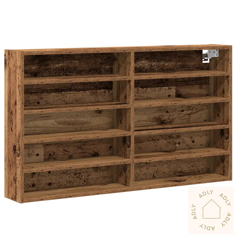 Vitrine Cabinet Gamle Treverk 100X15X58 Cm Konstruert Tre