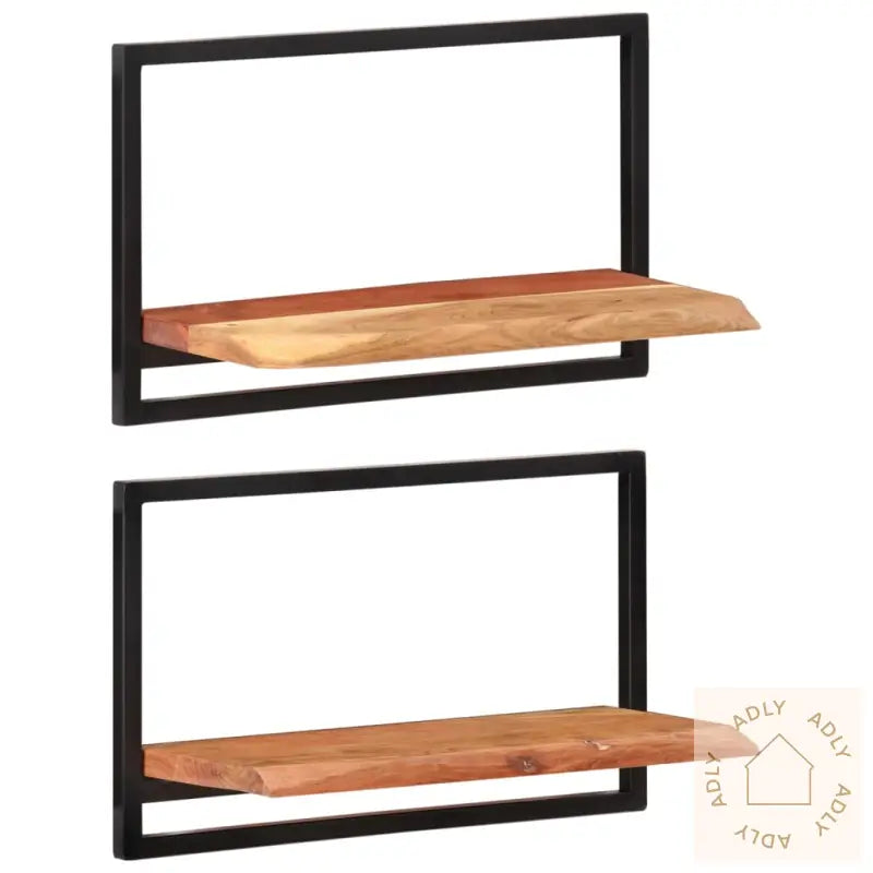 Vegghyller 2 Stk 60X25X35 Cm Heltre Akasie Og Stål