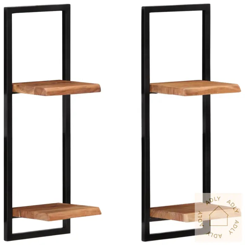 Vegghyller 2 Stk 25X25X75 Cm Heltre Akasie Og Stål