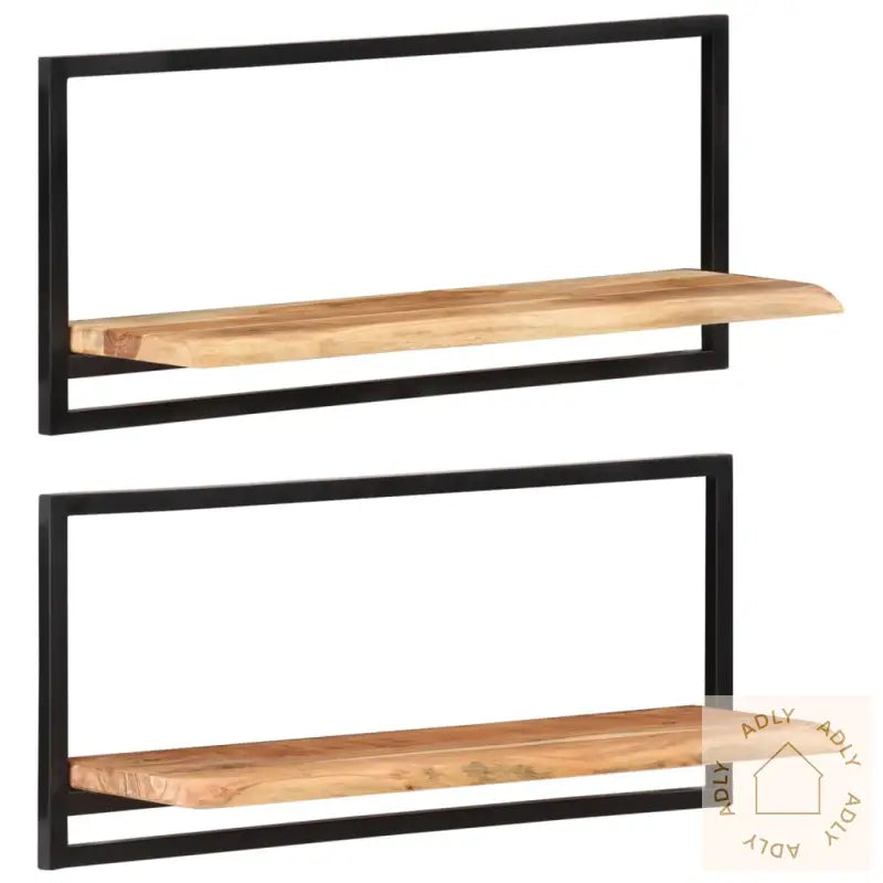 Vegghyller 2 Stk 80X25X35 Cm Heltre Akasie Og Stål
