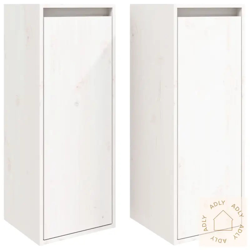 Veggskap 2 Stk Hvit 30X30X80 Cm Heltre Furu