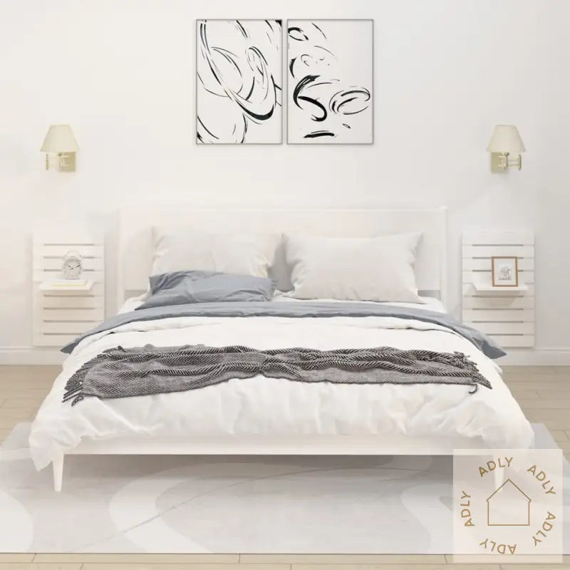 Vegghyller 2 Stk Hvid Heltre Furu