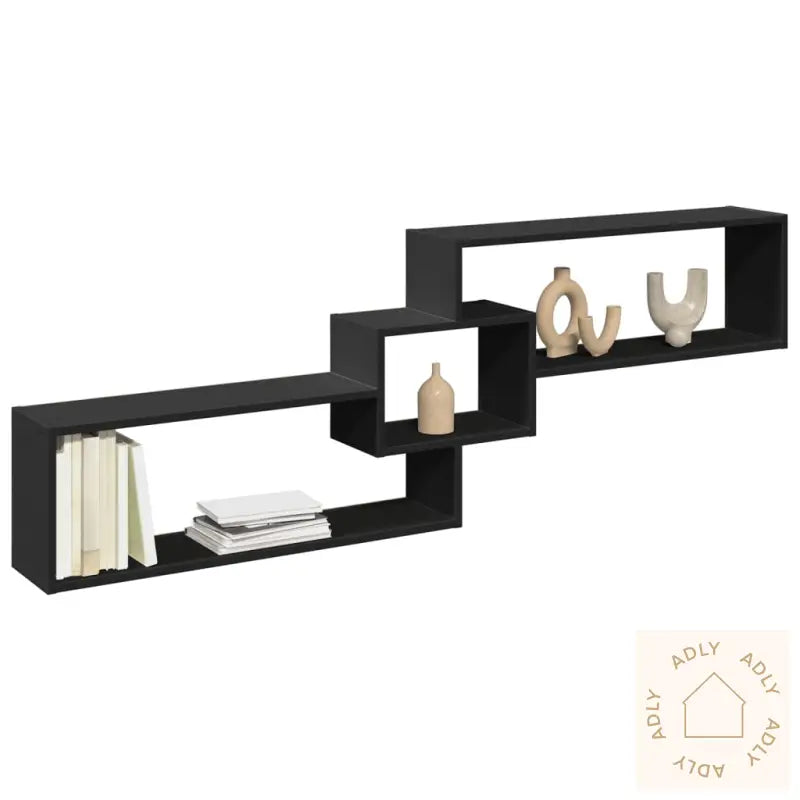 Veggskap 158X18X53 Cm Svart Konstruert Tre