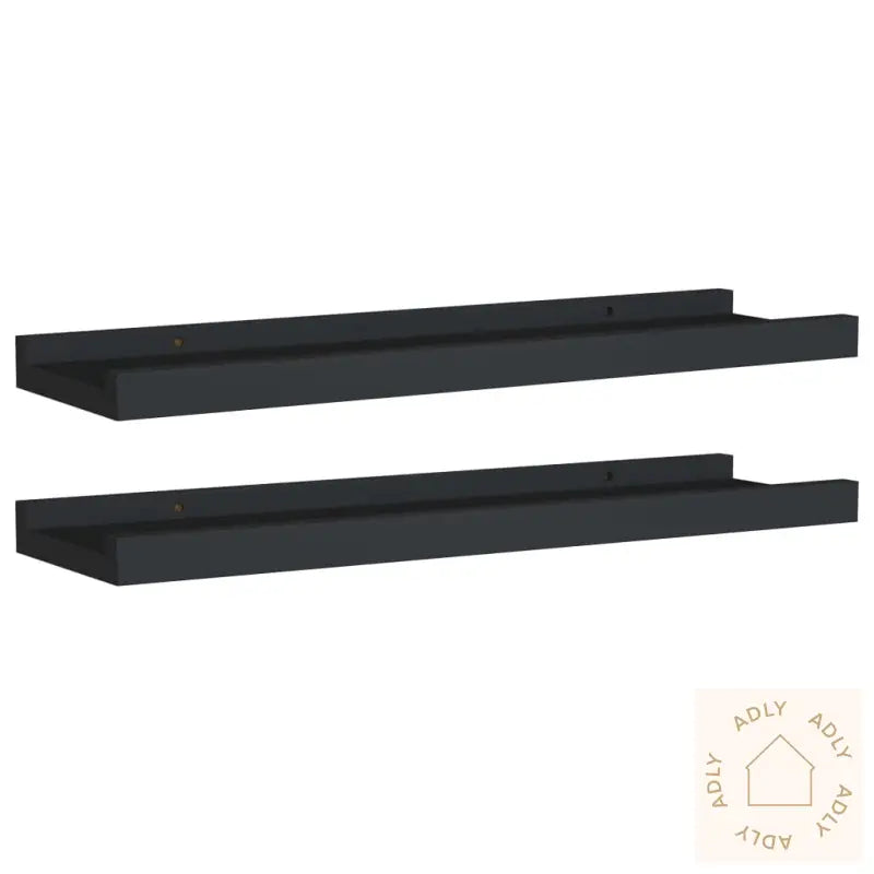 Flytende Vegghyller 2 Stk Svart 40X9X3 Cm Mdf