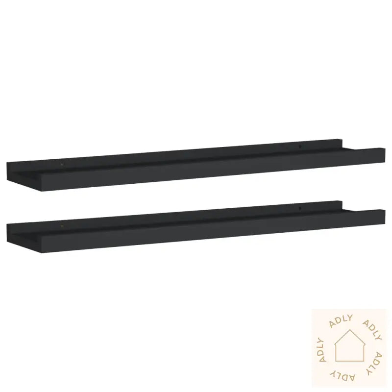 Flytende Vegghyller 2 Stk Svart 60X9X3 Cm Mdf