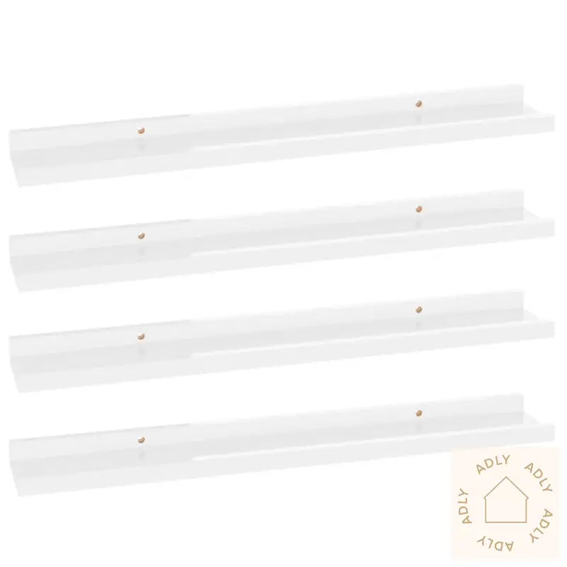 Vegghyller 4 Stk Høyglans Hvit 60X9X3 Cm