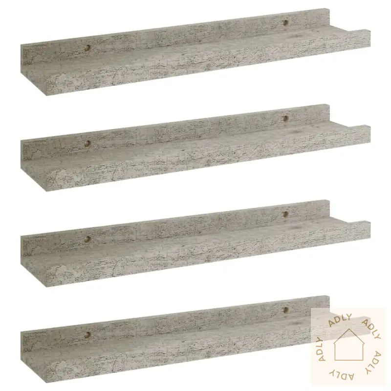 Vegghyller 4 Stk Betonggrå 40X9X3 Cm
