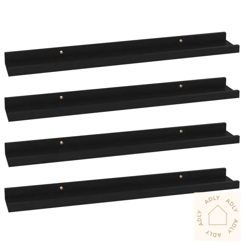 Vegghyller 4 Stk Svart 60X9X3 Cm