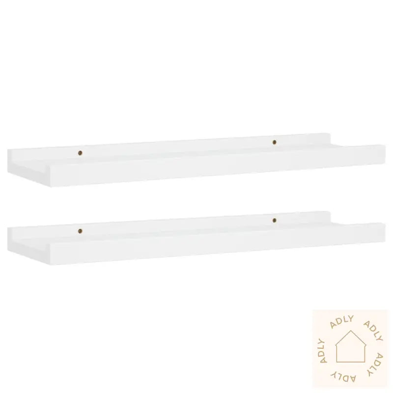 Flytende Vegghyller 2 Stk Hvit 40X9X3 Cm Mdf