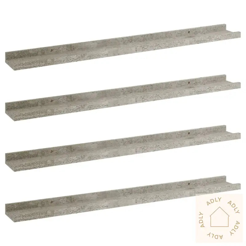 Vegghyller 4 Stk Betonggrå 80X9X3 Cm