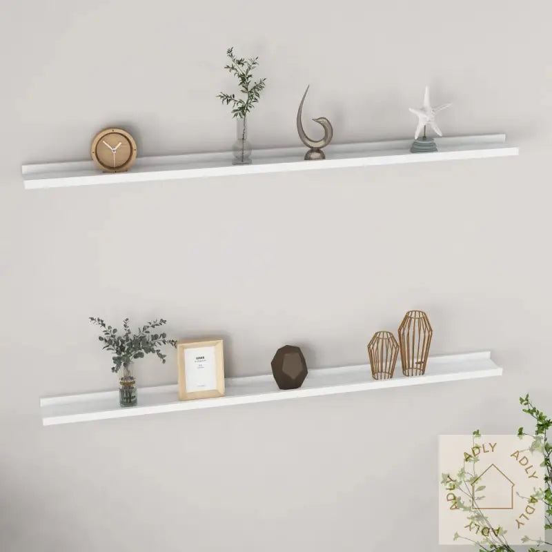Vegghyller 2 Stk Hvit 115X9X3 Cm