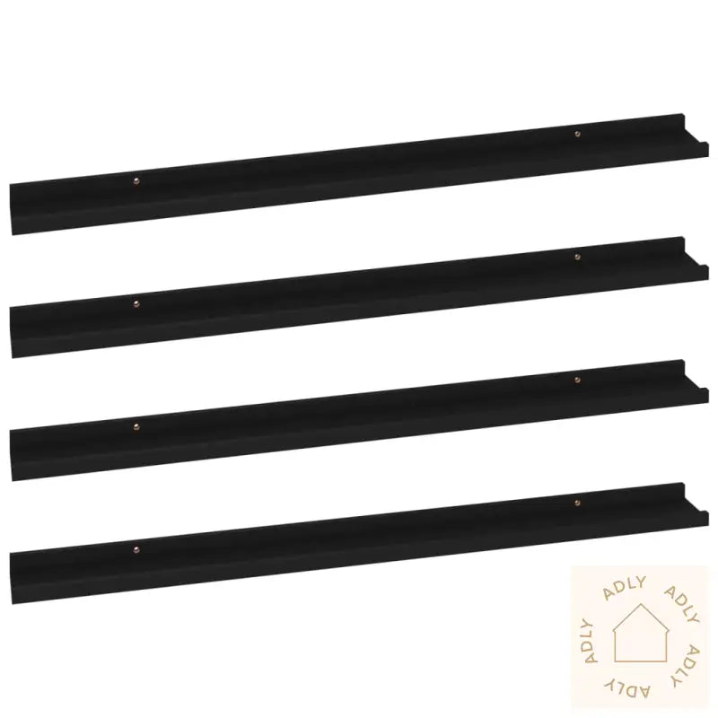 Vegghyller 4 Stk Svart 100X9X3 Cm