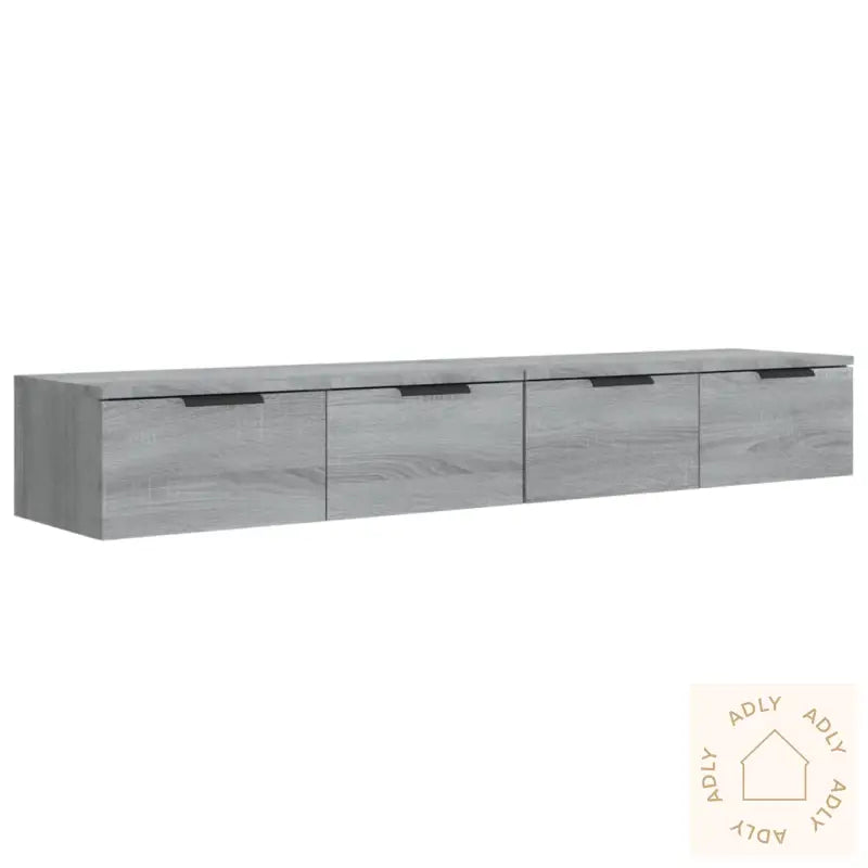 Veggskap 2 Stk Grå Sonoma 68X30X20 Cm Konstruert Tre