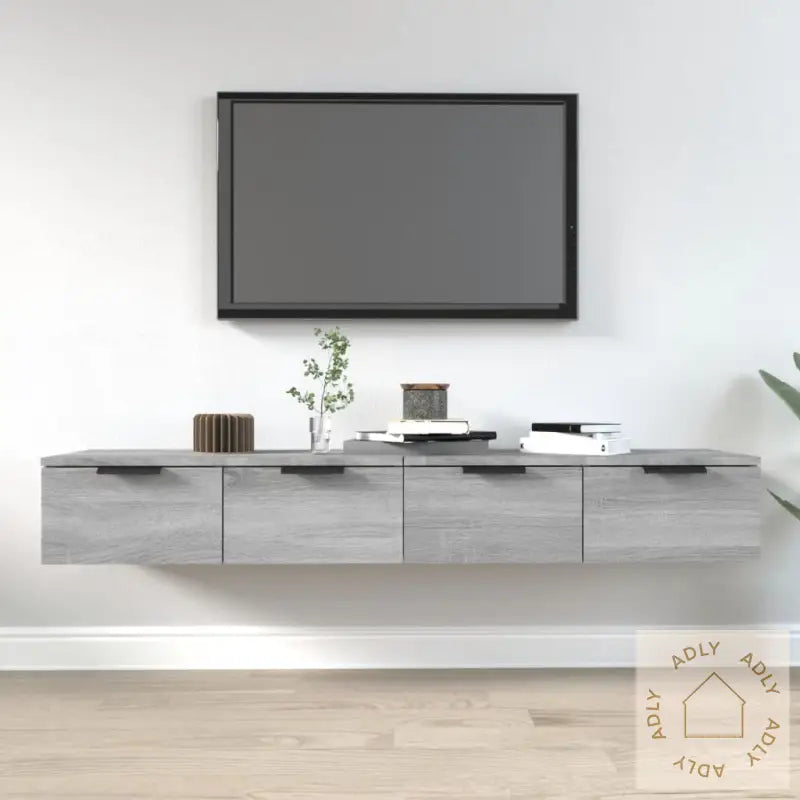 Veggskap 2 Stk Grå Sonoma 68X30X20 Cm Konstruert Tre