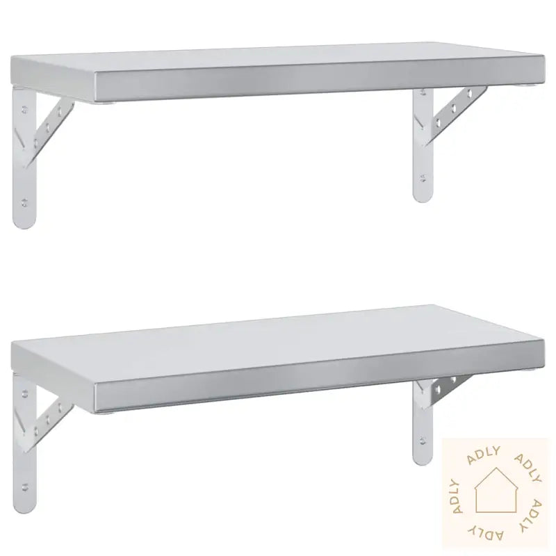 Vegghyller 2 Stk 50X23,5 Cm Sølv Rustfritt Stål