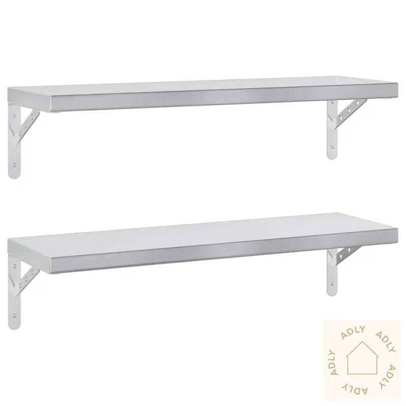 Vegghyller 2 Stk 75X23,5 Cm Sølv Rustfritt Stål