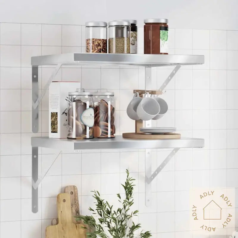 Vegghyller 2 Stk 50X40 Cm Sølv Rustfritt Stål