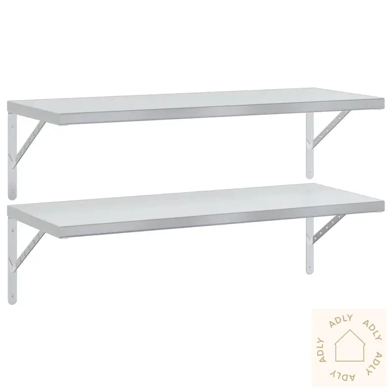 Vegghyller 2 Stk 100X40 Cm Sølv Rustfritt Stål