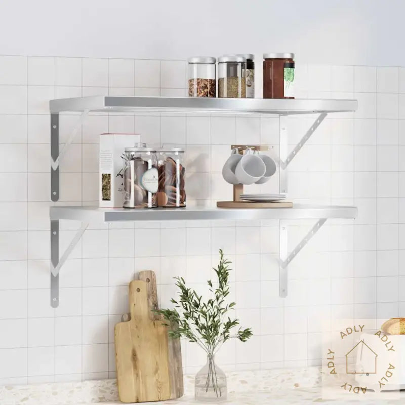 Vegghyller 2 Stk 75X40 Cm Sølv Rustfritt Stål