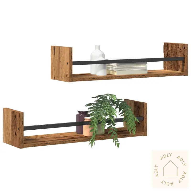 Vegghyller 2 Stk Gamelt Tre 60X16X14 Cm Ingeniørtre