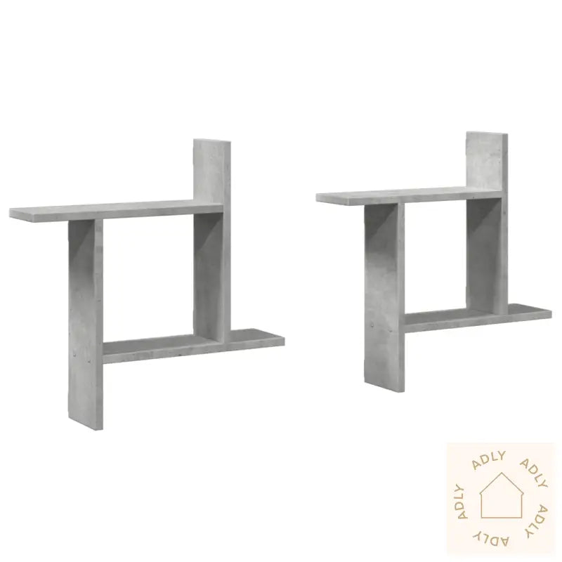 Vegghyller 2 Stk Betonggrå 50X12X50 Cm Konstruert Tre